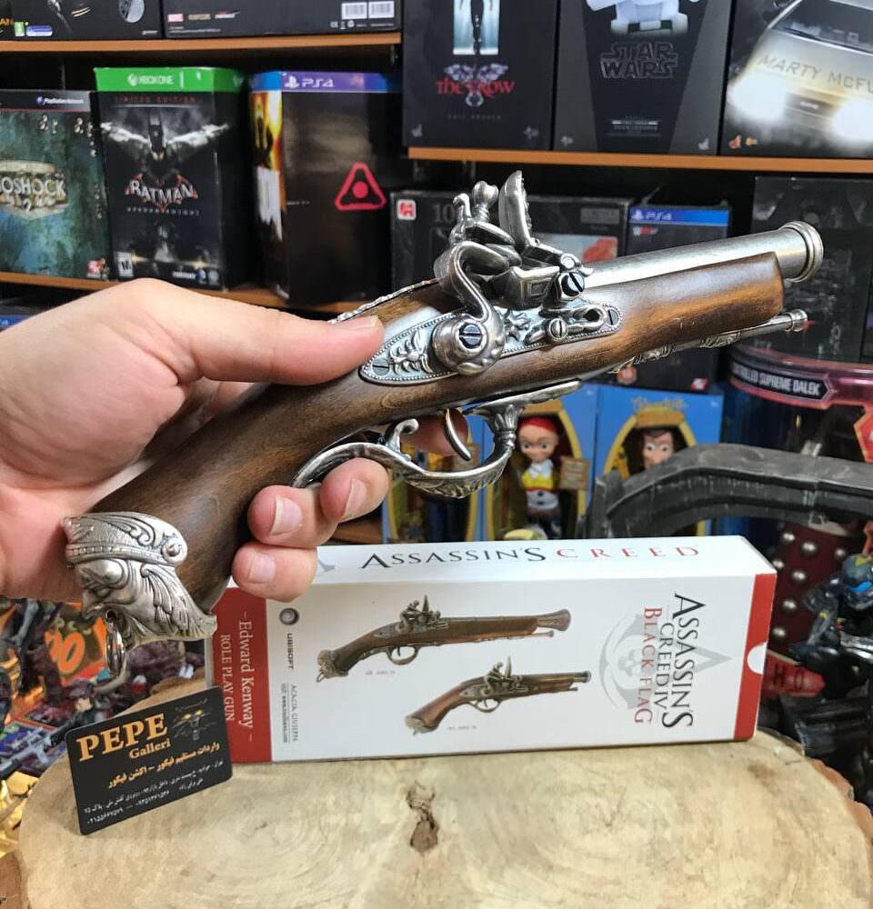 Medioevo Assassin'S Creed Iv 4 Black Flag Edward Kenway'S Pistol Gun With Decorated Barrel Collectibles Replica