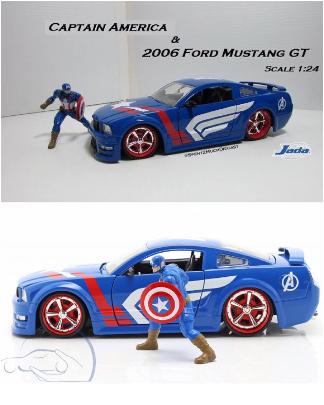 ماکت فلزی فورد Mustang GT به همراه فیگور فلزی کاپیتان امریکا (15)