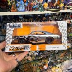 Jada 1968 Dodge Charger Silver with Flames Diecast Model Car