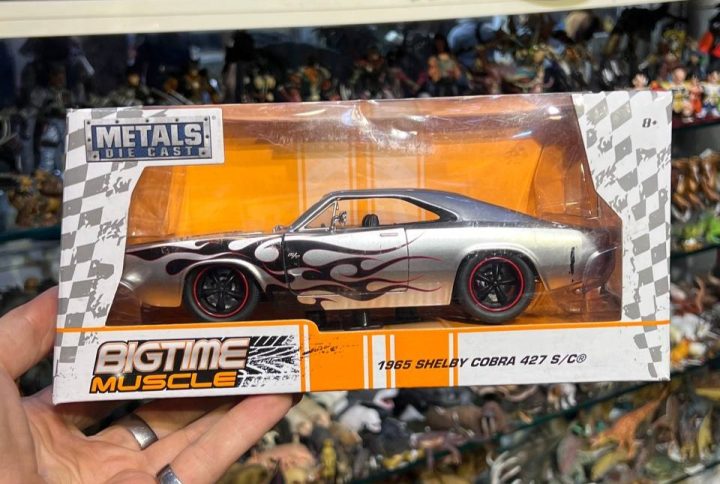 Jada 1968 Dodge Charger Silver with Flames Diecast Model Car