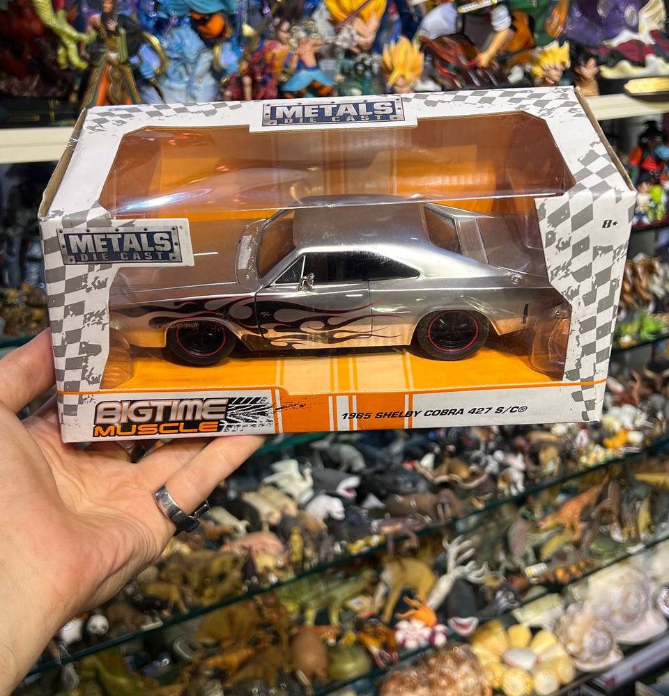 Jada 1968 Dodge Charger Silver with Flames Diecast Model Car
