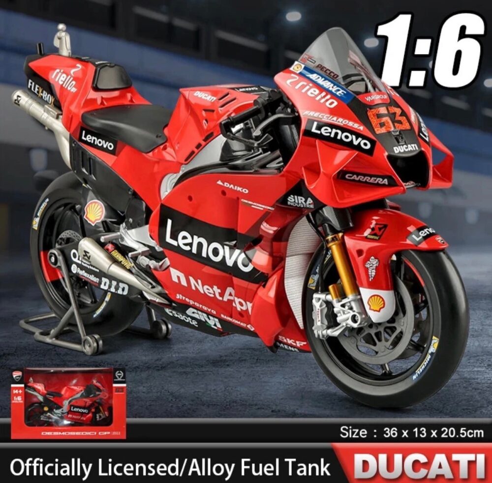 ماکت دایکست موتور دوکاتی 1:6 Lenovo Team 2022 Bagnaia - Image 2
